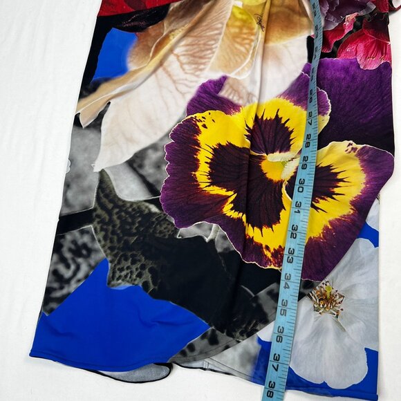 Roberto Cavalli Araki Printed Floral Dress Gathered Mini Multicolor 44  US 10 - Picture 10 of 16